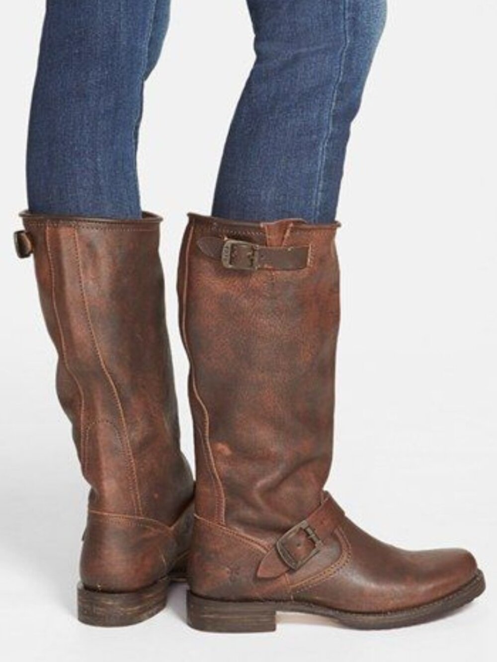 Frye Veronica Brown Leather Mid-Calf Slouchy Boots 7 1/2. 38